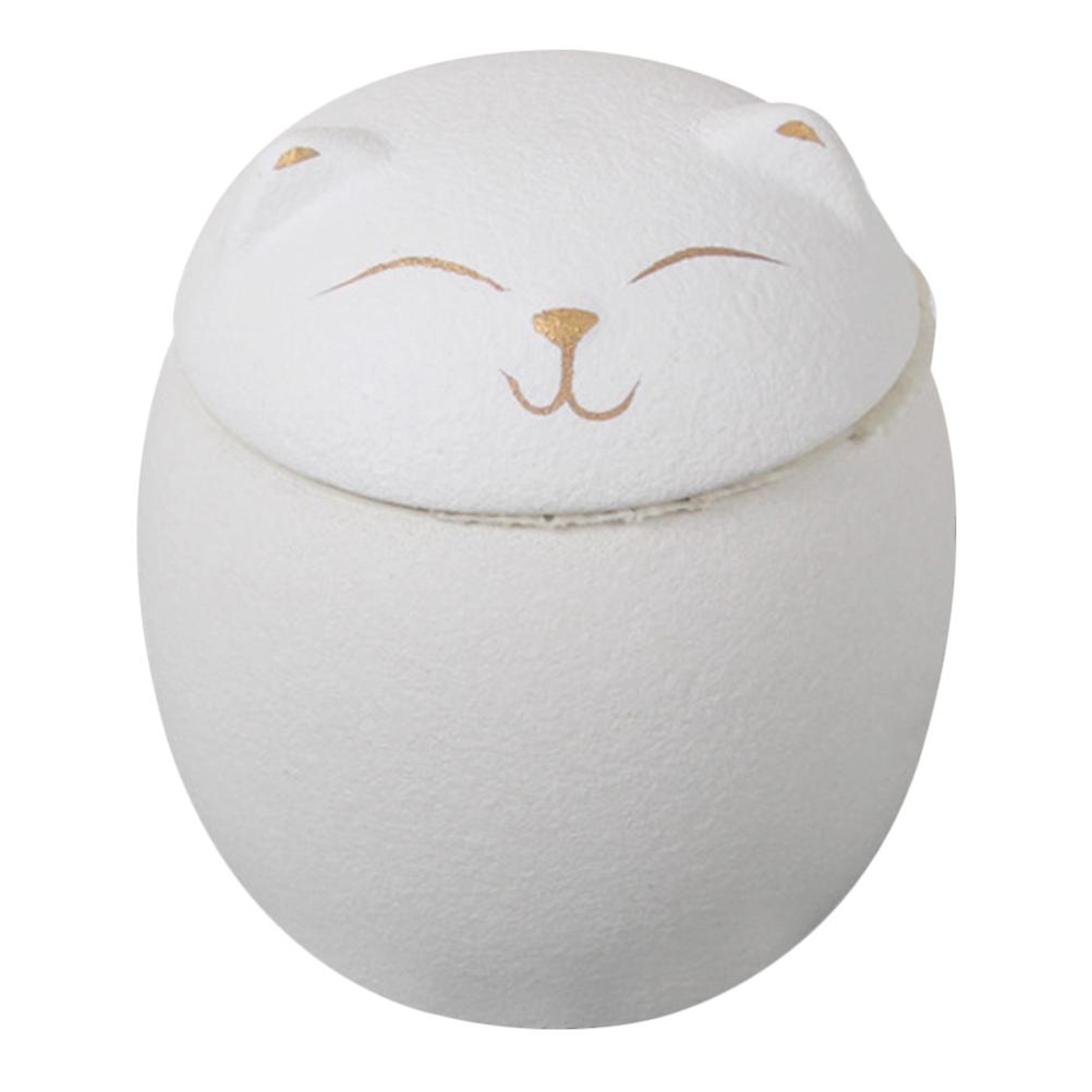 Creative Tea Canister Cat Shape Tea Container For Kitchen Use White Food Preservation 1Pcs