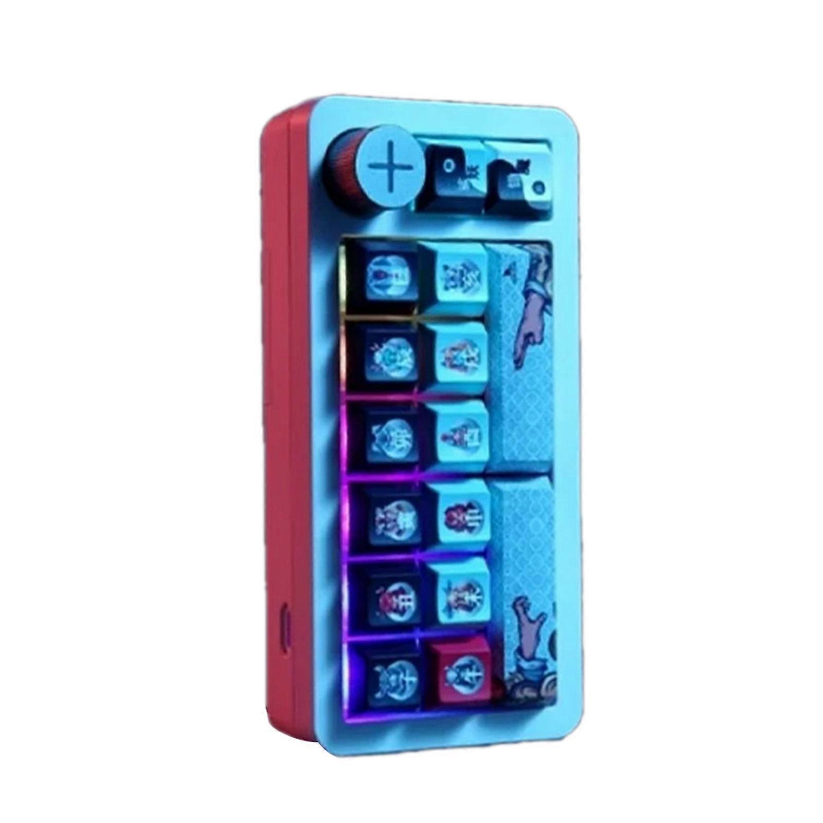 16 Key Programmable Keyboard 2.4G Bluetooth-compatible Wireless Keyboard One Hand RGB Mechanical Keyboard with Knob Multicolor