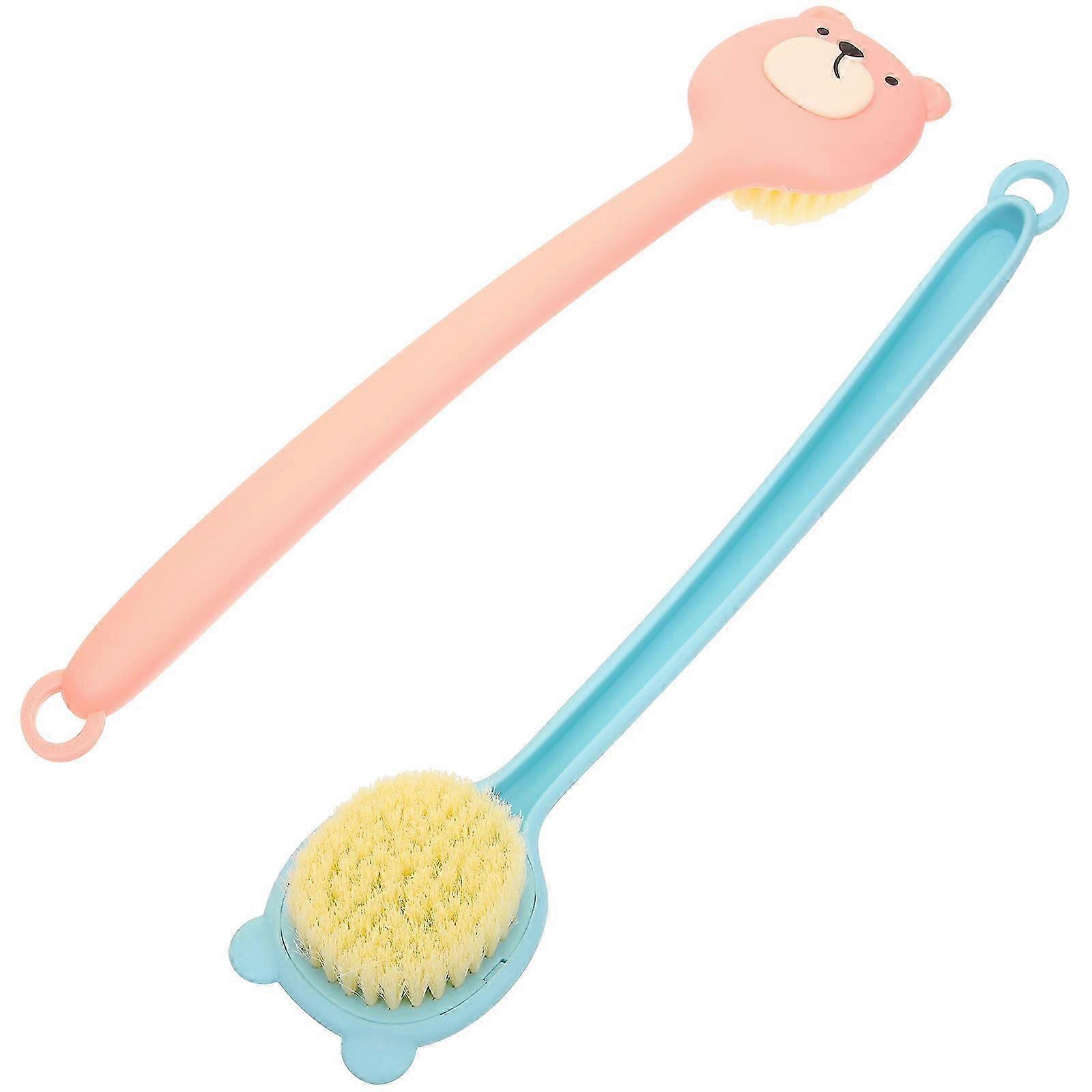 2Pcs Shower Back Scrubbers Long Handle Bath Brush Handheld Bathing Brush
