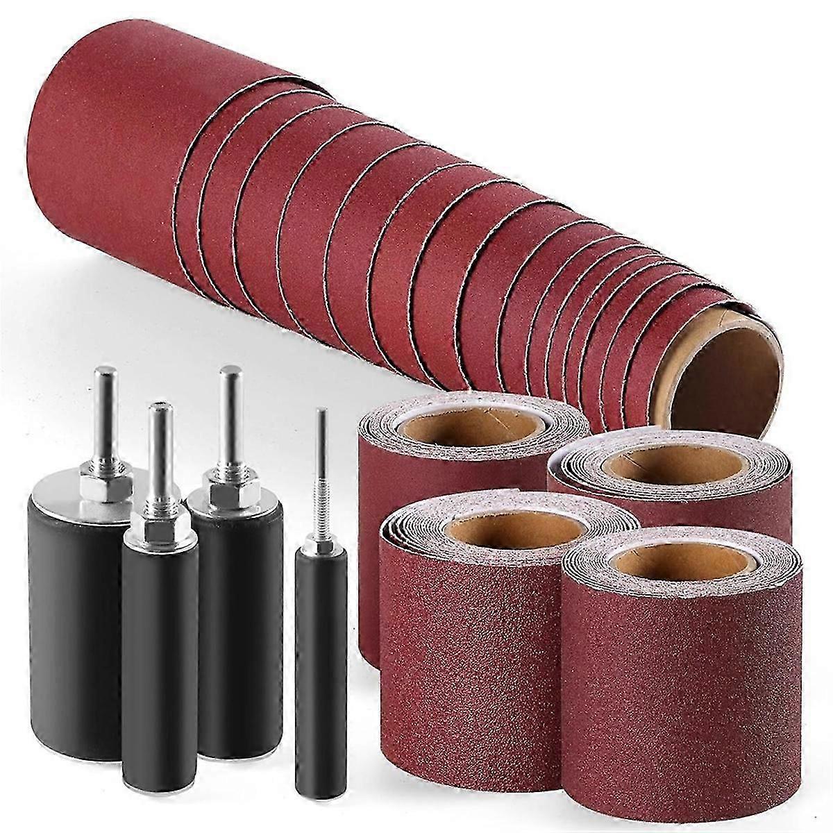 8Piece sanding drum set with 3m rolls for drills