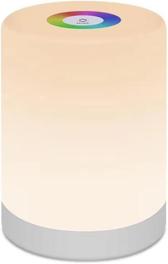 LED Touch Table Lamp with RGB Color Adjustment, Dimmable Warm Light, Rechargeable for Bedroom