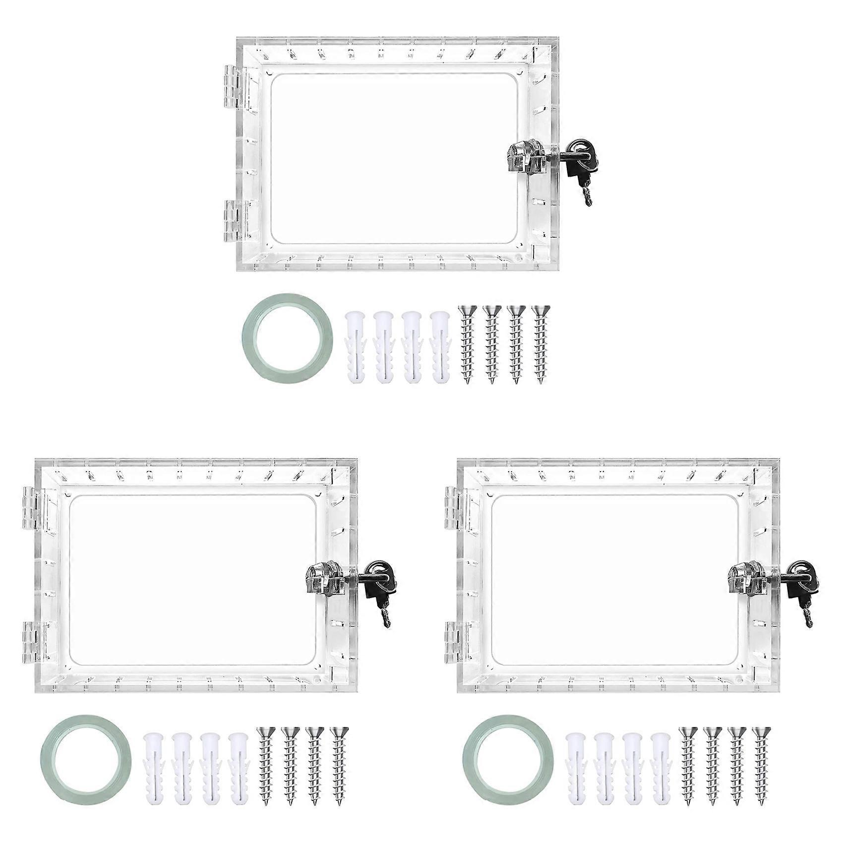 3X Thermostat Lock Box with Key,Clear Thermostat Guard for Thermostat on Wall,Fits Thermostats 6.5in H X 3.9in W X 2in D