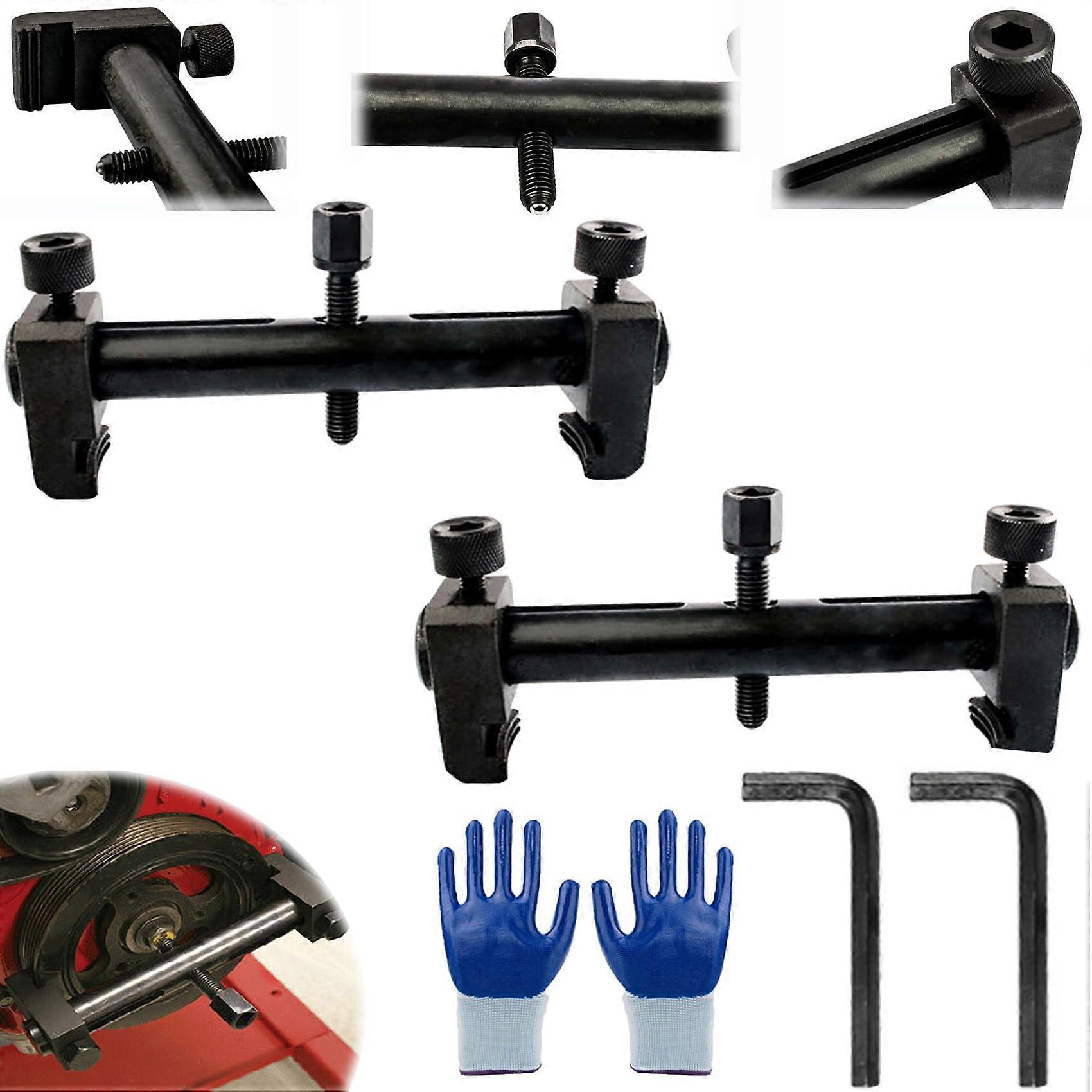 Adjustable Crankshaft Pulley Removal Tool 40165mm Heavy Duty Puller with Precision Grip 2PCS