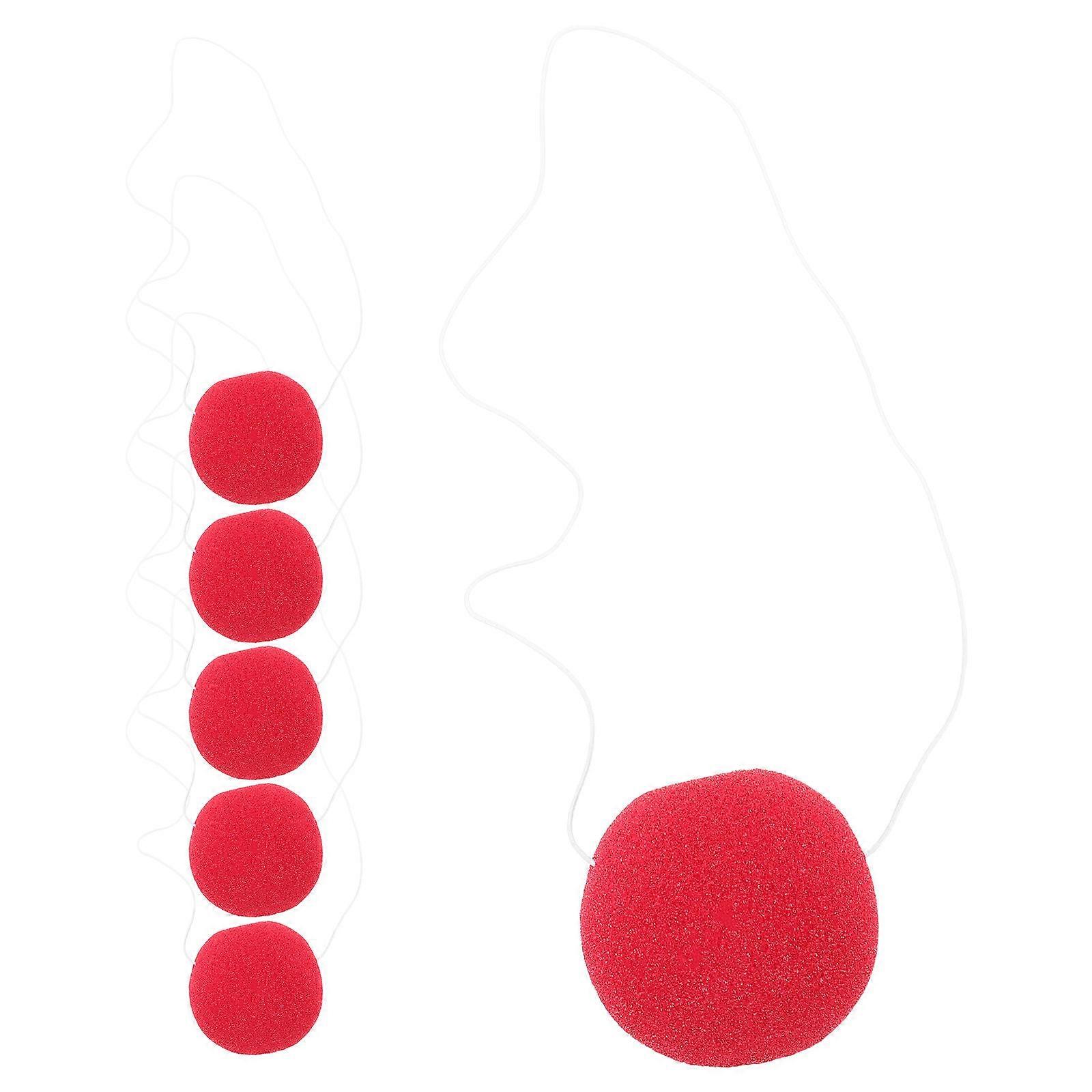 6Pcs Red Clown Nose Sponge for Performance Costume Role Playing Props