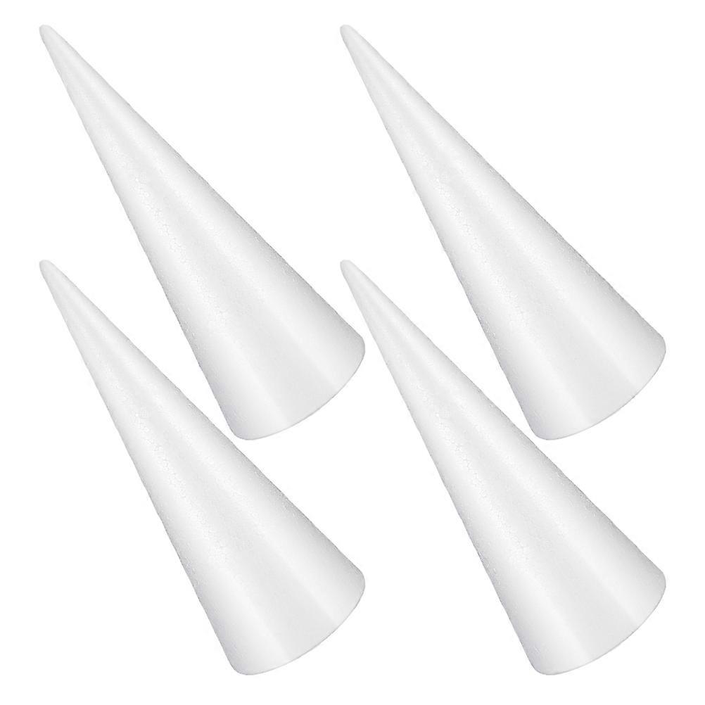 4Pcs White Foam Cones for Crafts Solid Foam Cone Decoration DIY