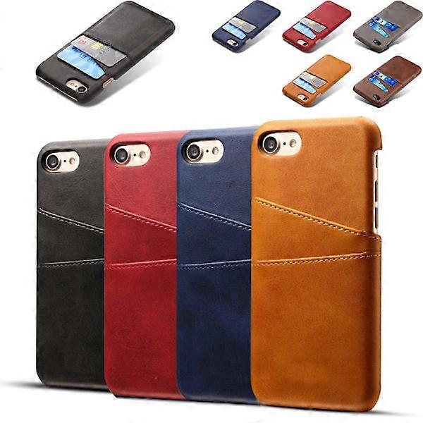 Compatible with Iphone 7/8 protection shell case leather for card visa mastercard - Blue compatible with iPhone 7/8