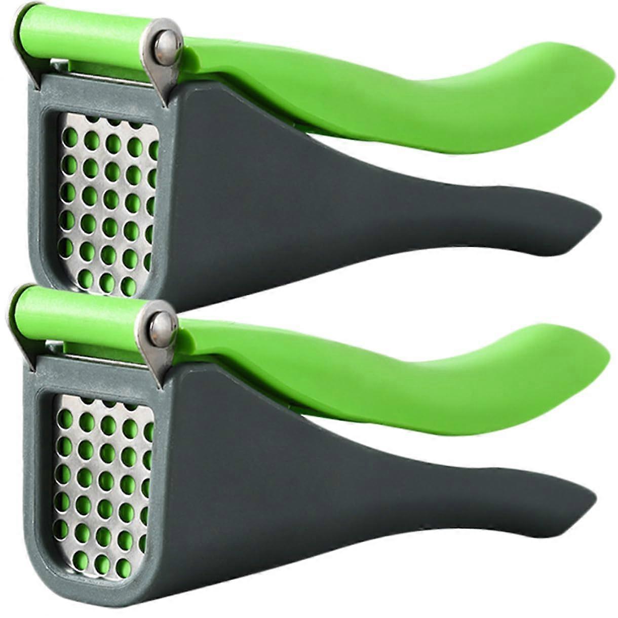Garlic Press and Mincer Set, Ergonomic Double Lever, HeavyDuty Polished Surface for Kitchen Cooking