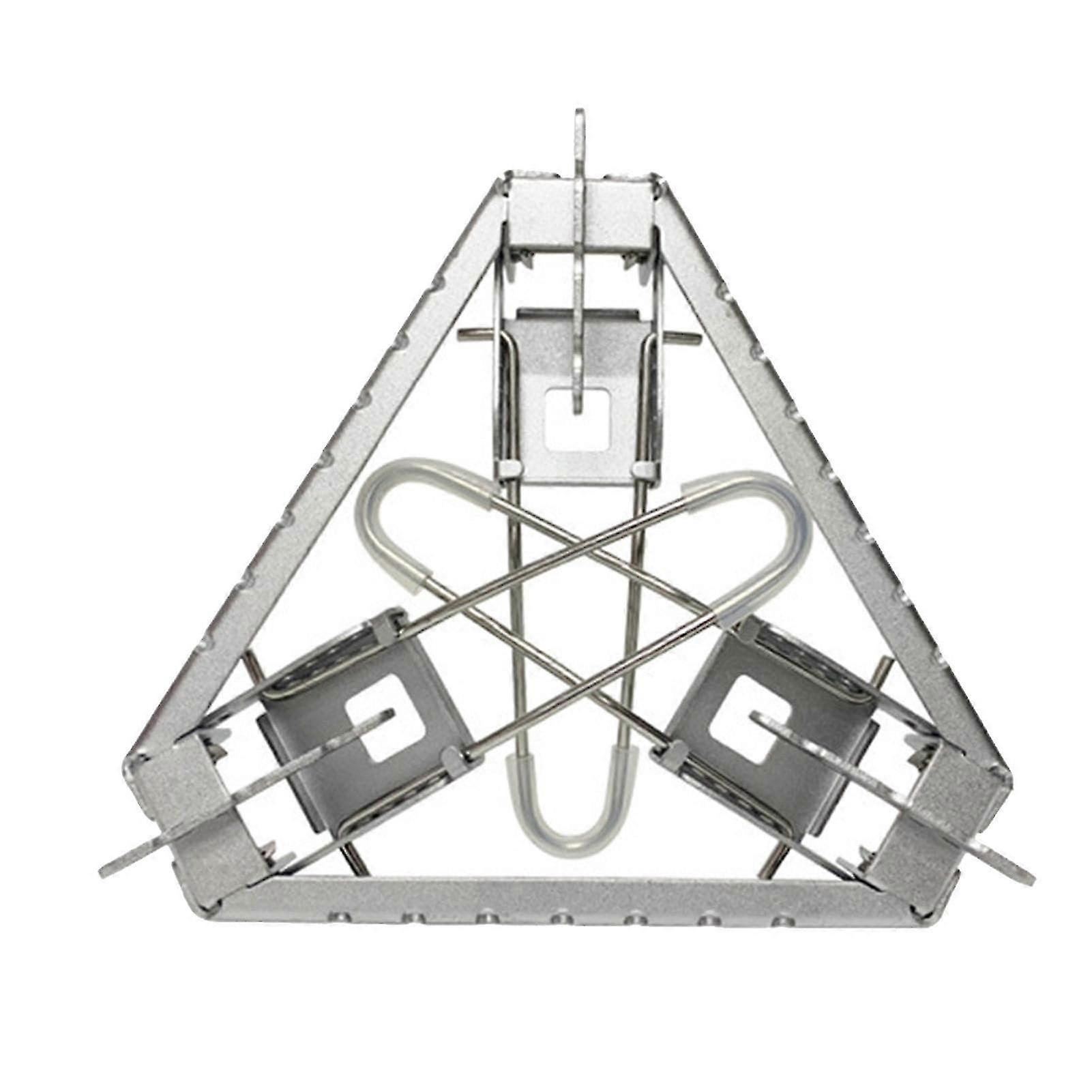 Folding Stove Stand with Adjustable Stainless Steel Grate, Portable Camping Cooking Rack for Hiking and Picnics