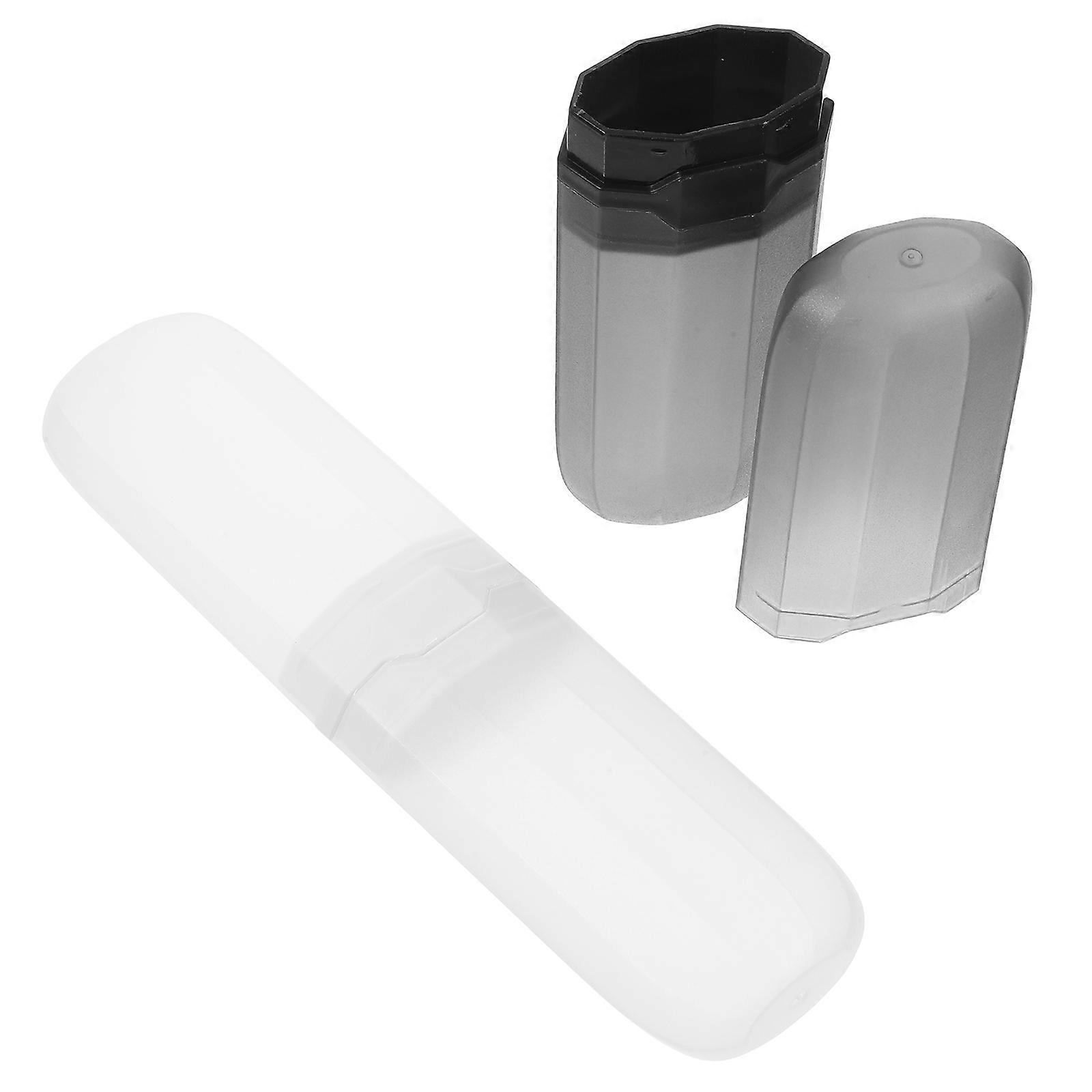 Portable Toothbrush Box For With Lid In Assorted Color Compact Design 2Pcs