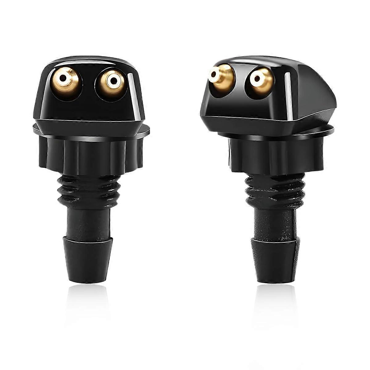 2PCS Front Windshield Washer Nozzles Dual Jet Replacement with Wide Spray Coverage for Cars Trucks