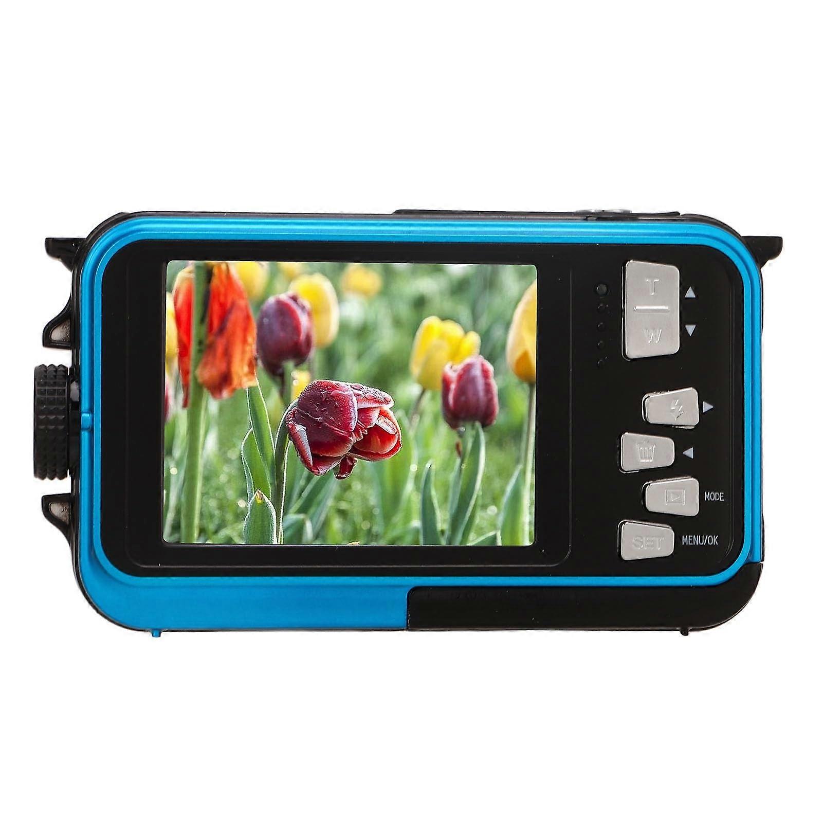 Underwater Camera 48MP Waterproof Digital Camera with Dual LCD Screens for Snorkeling 10FT