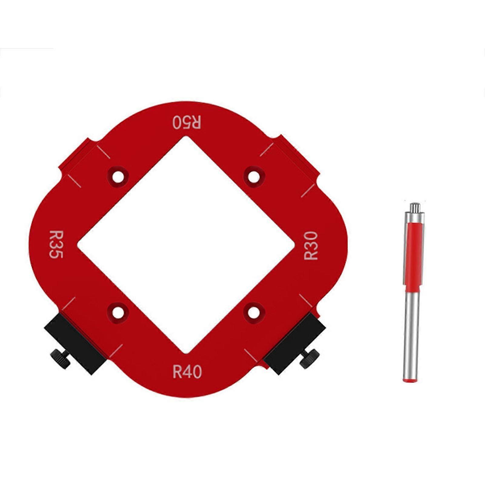 Woodworking Radius Jig Aluminum Alloy 4in1 Corner Template with Flush Trim Bit R35