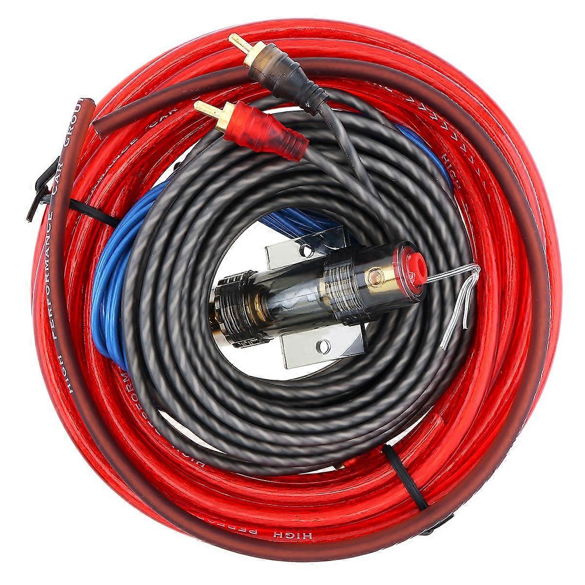 8 Gauge Car Audio Wiring Kit with Fuse, Pure Copper Amplifier Power Cable for Clear Sound