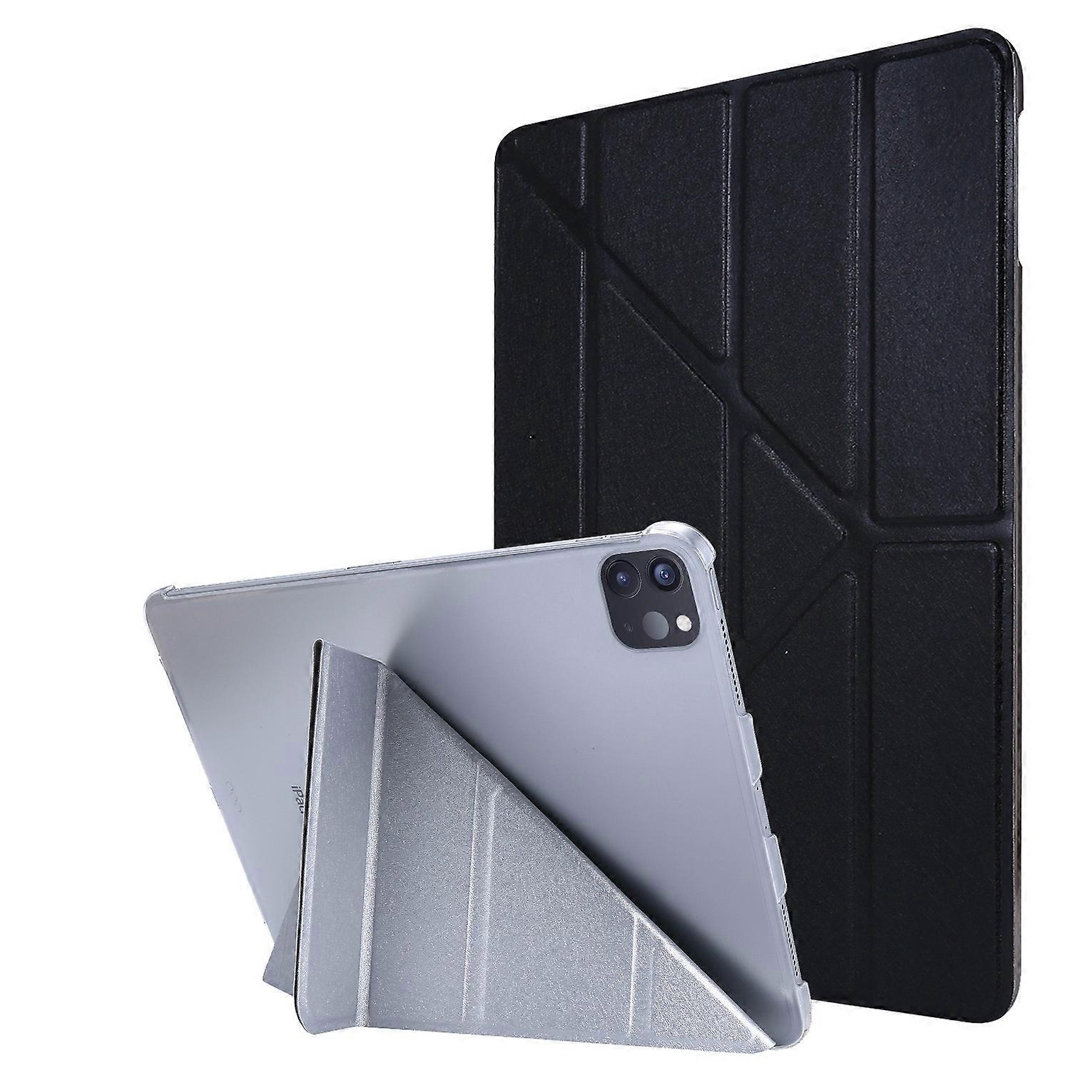 Silk Texture Leather Smart Tablet Cover Origami Stand Shell for iPad Pro 12.9-inch (2021)