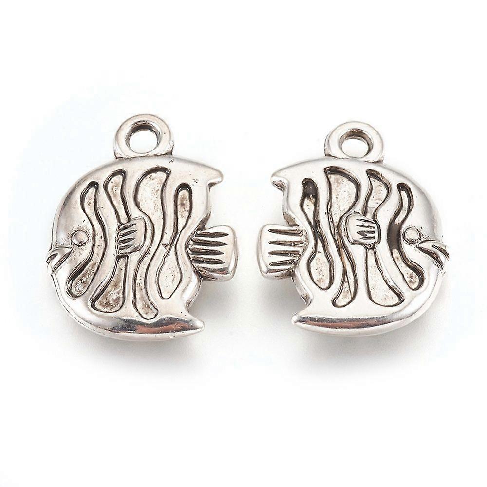 CCB Plastic Pendants Fish Silver 27.5x21x6mm Hole: 2.5mm