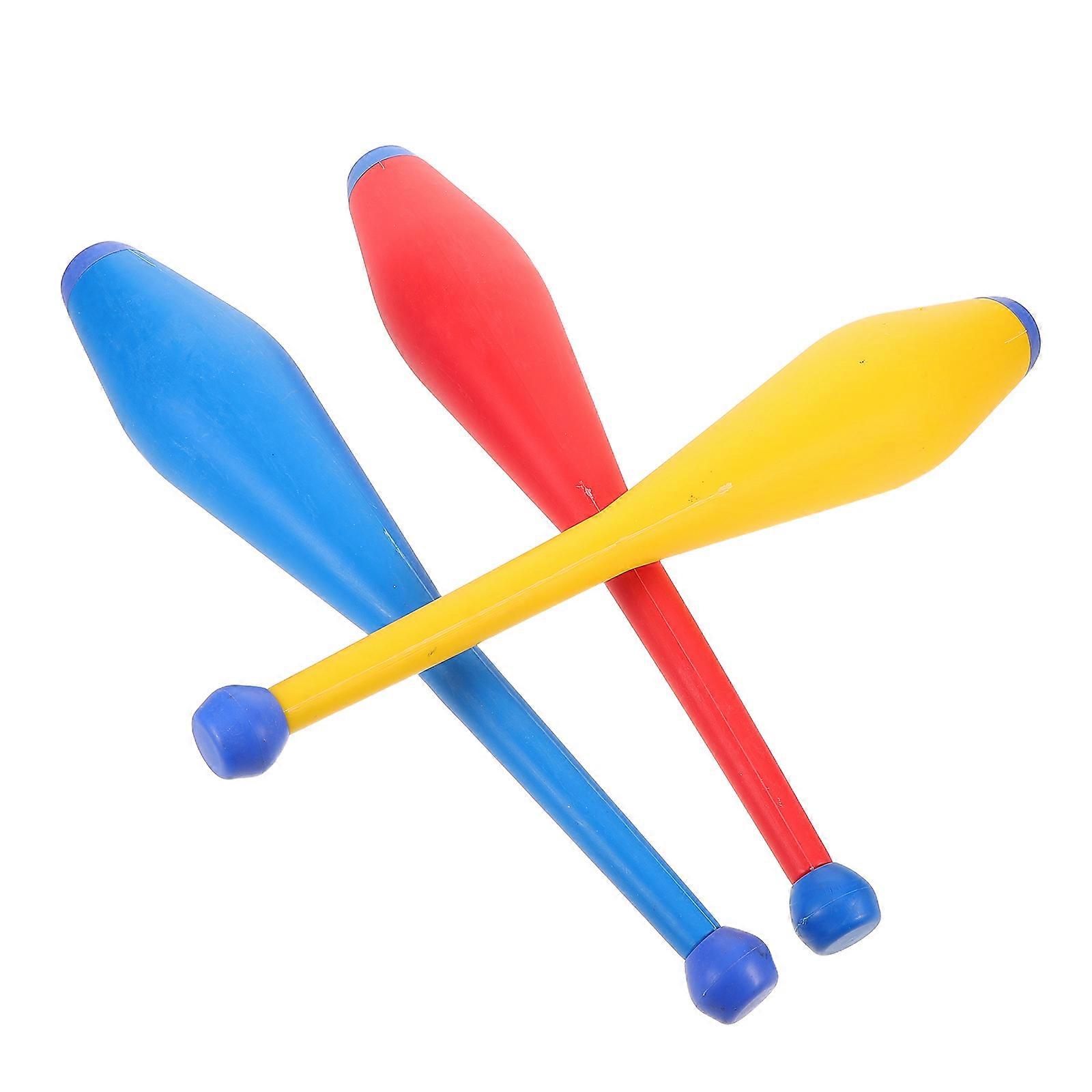 Juggling Sticks Plastic Circus Performance Sticks for Grip Stability 3Pcs