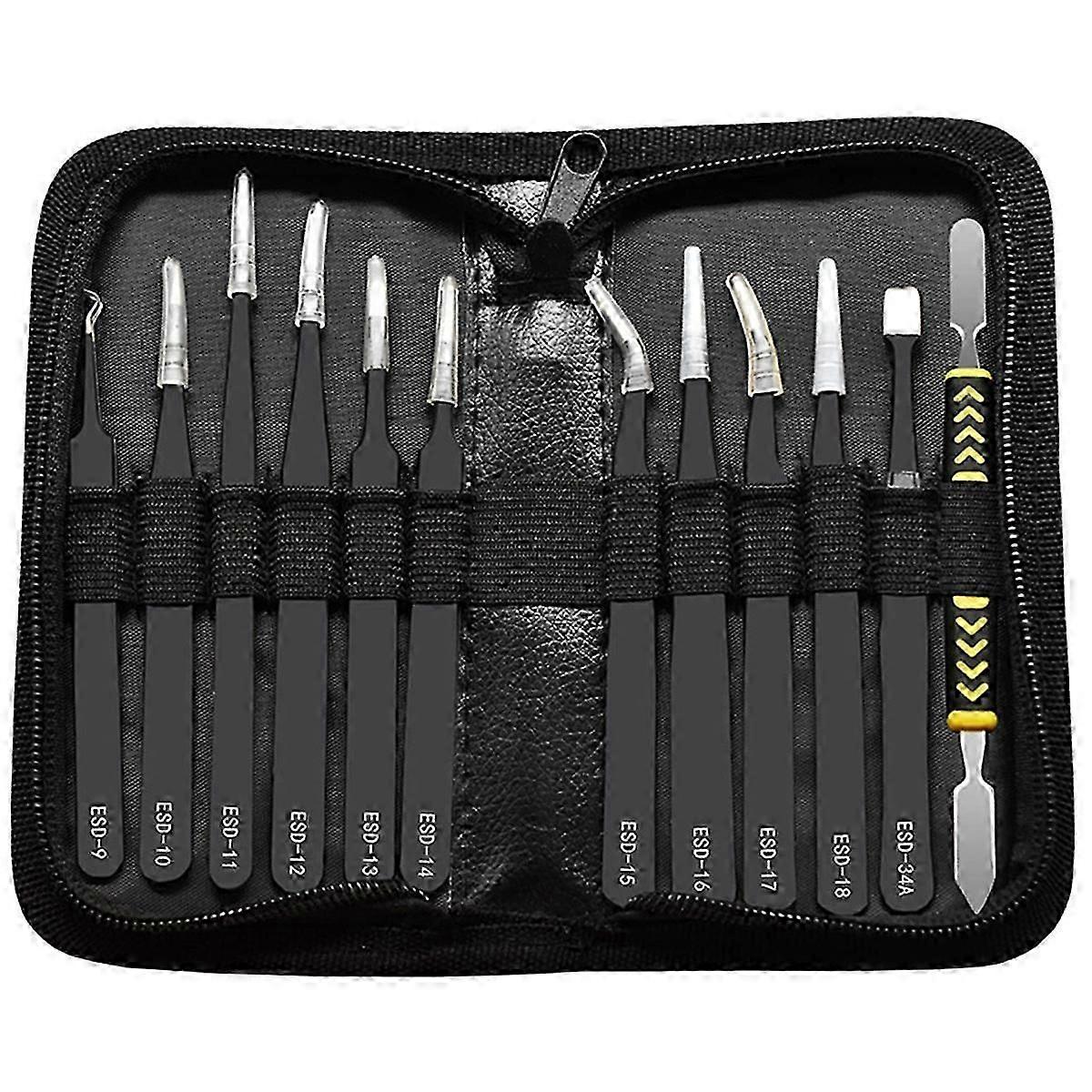 Anti-Static Curved Straight Tweezers Set