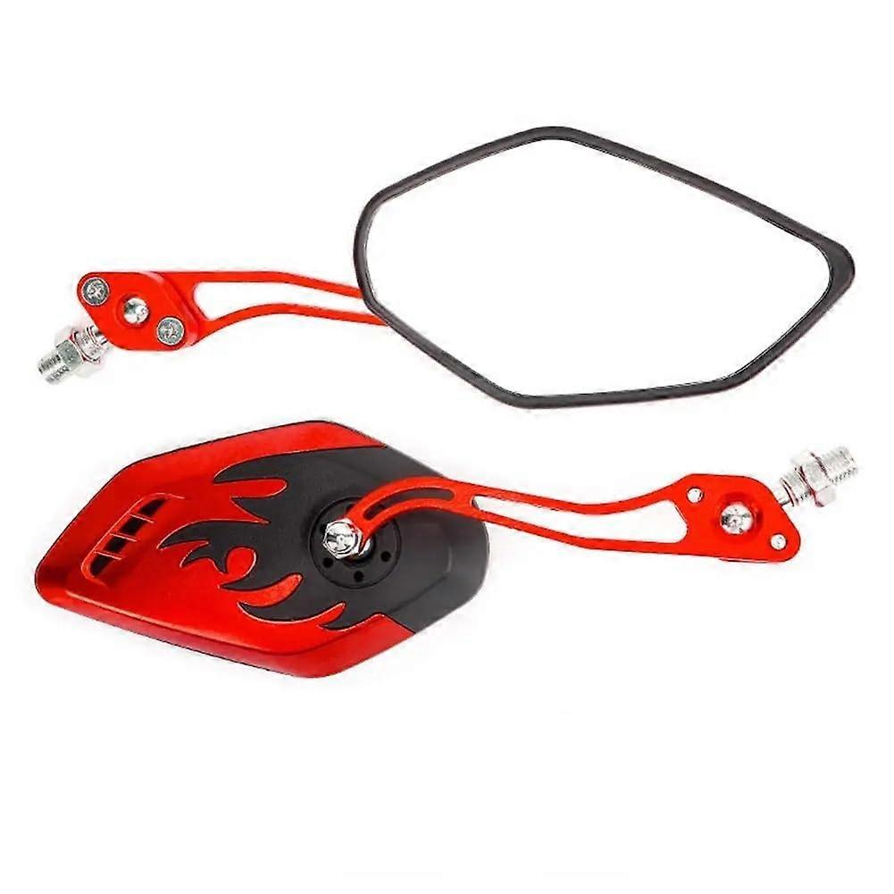 Adjustable Motorcycle Rear View Mirror Shockproof Durable Handlebar Side Mirror Red