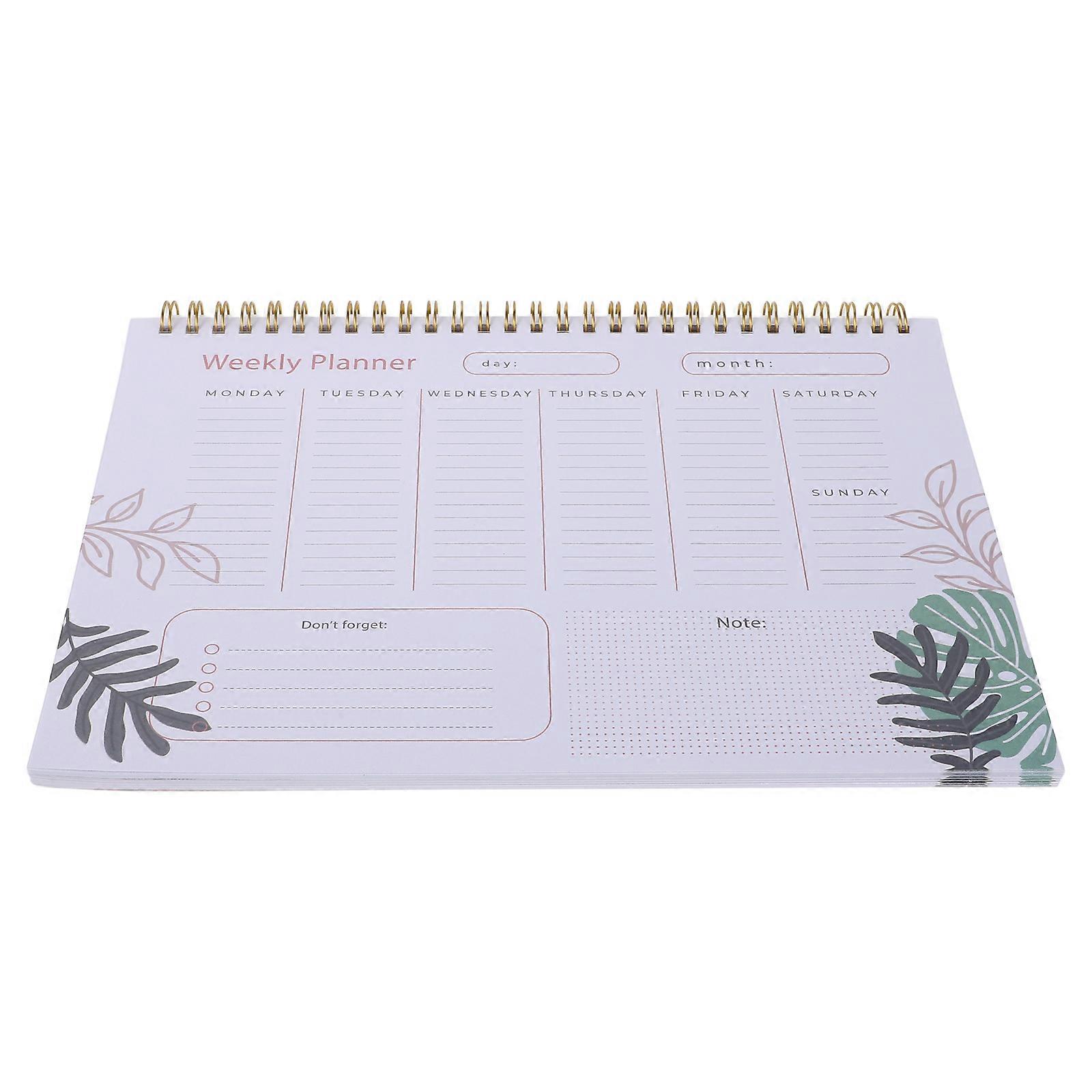 Mini Weekly Planner Notepad Spiral Binding Rectangular Shape For Students Professionals Creative Workers Scheduling 1Pcs