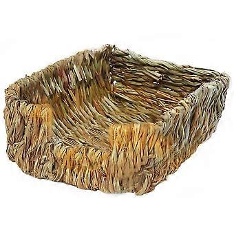 25-26 Gewebtes Gras-Käfig-Nesthaus/Kauspielzeugbett für Kleintiere wie Kaninchen, Hamster und Meerschweinchen