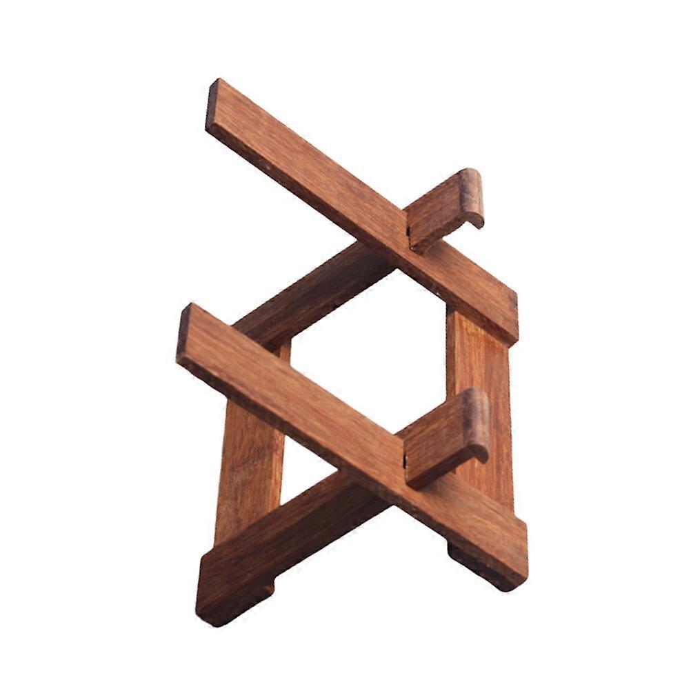 Light Brown Bamboo Tea Cake Holder for Tea Use 1Pcs Display Stand