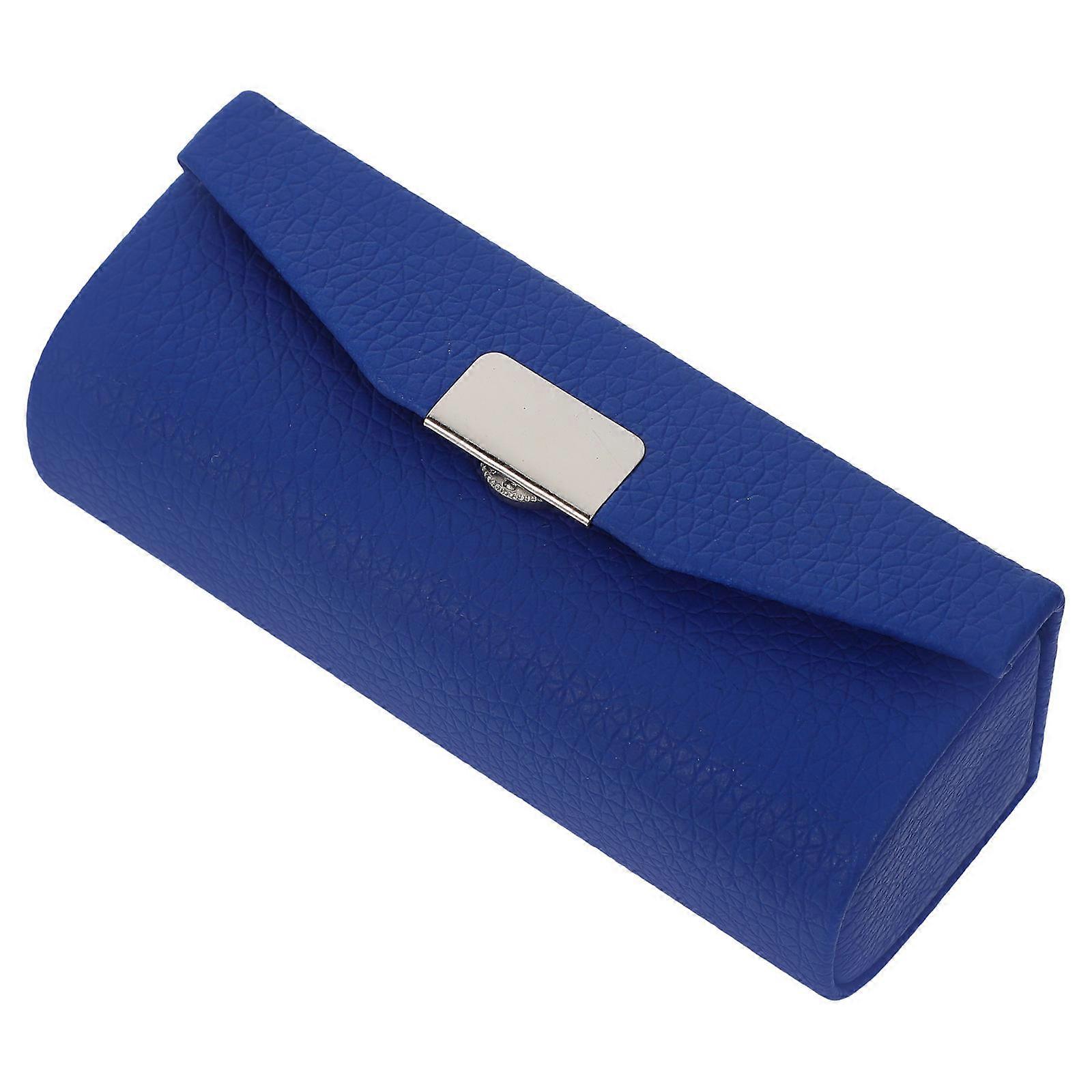 Lipstick Case PU Material for Storage Single Holder Portable Blue