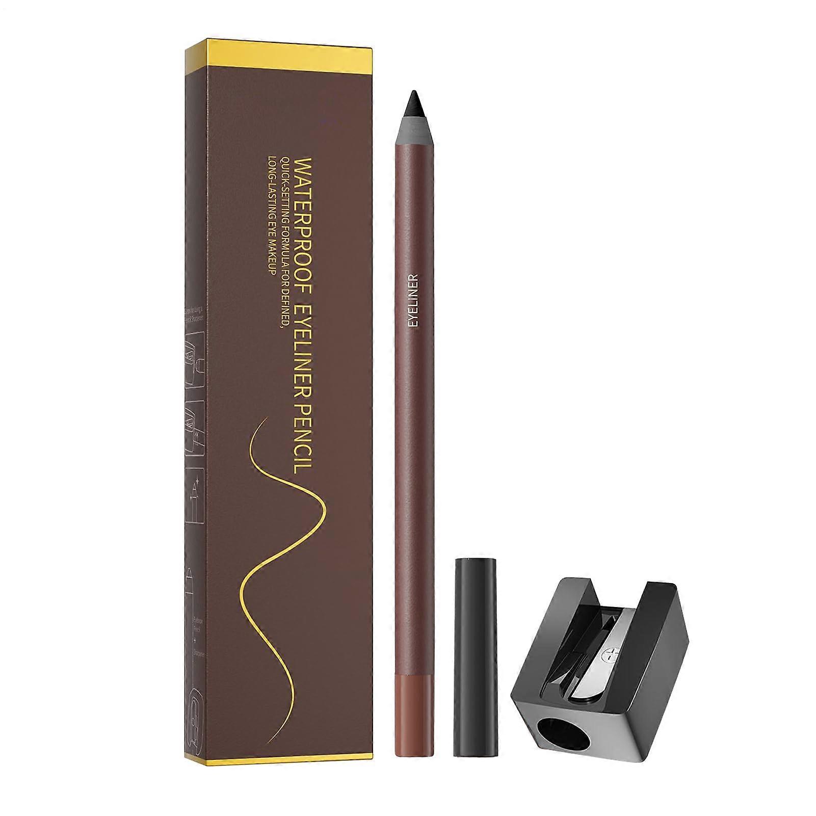 Gel Eyeliner Pencil Waterproof Smudgeproof Black with Sharpener Smooth Glide Long Lasting