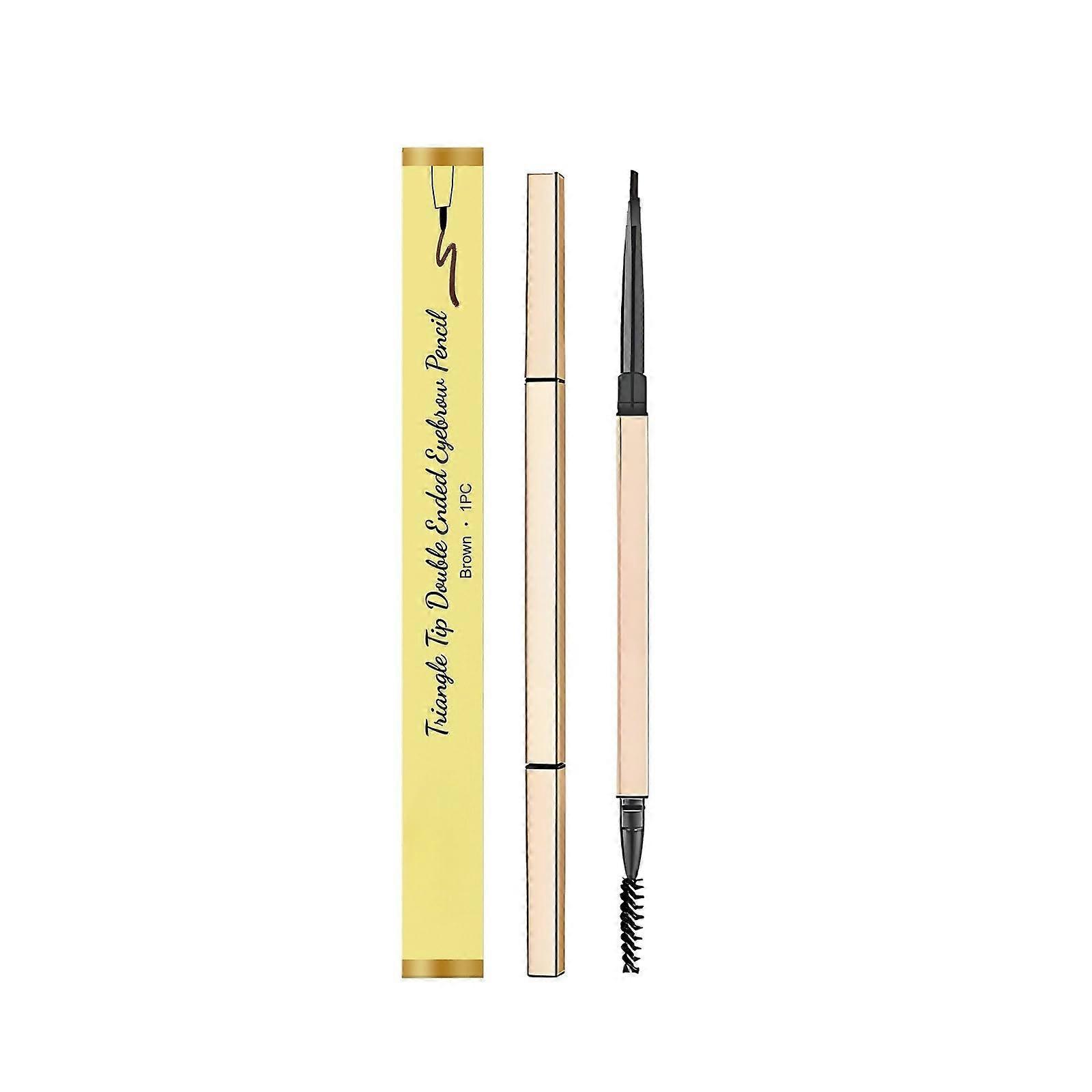 Waterproof Micro Eyebrow Pencil with Precise Tip and Builtin Spoolie Brush for Natural Brows Brown