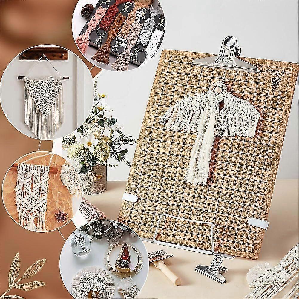 Macrame Board Set, Macrame Board and Metal Adjustable Stand, Macrame Supplies Double Sided Grid Macr