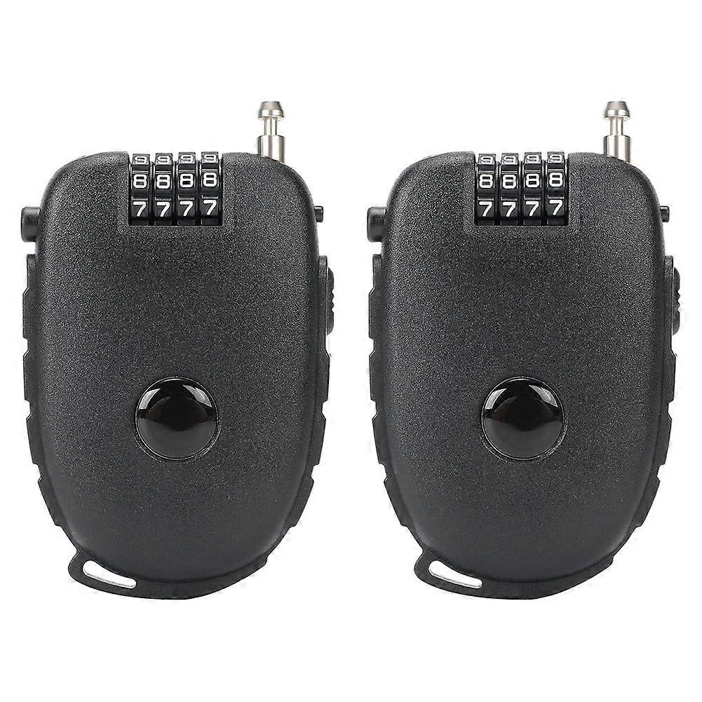 2pcs 4-Digit Combination Lock with 27.5 Inch Quickly Retractable Steel Cables Keyless Security for Bike,Ski, Stroller