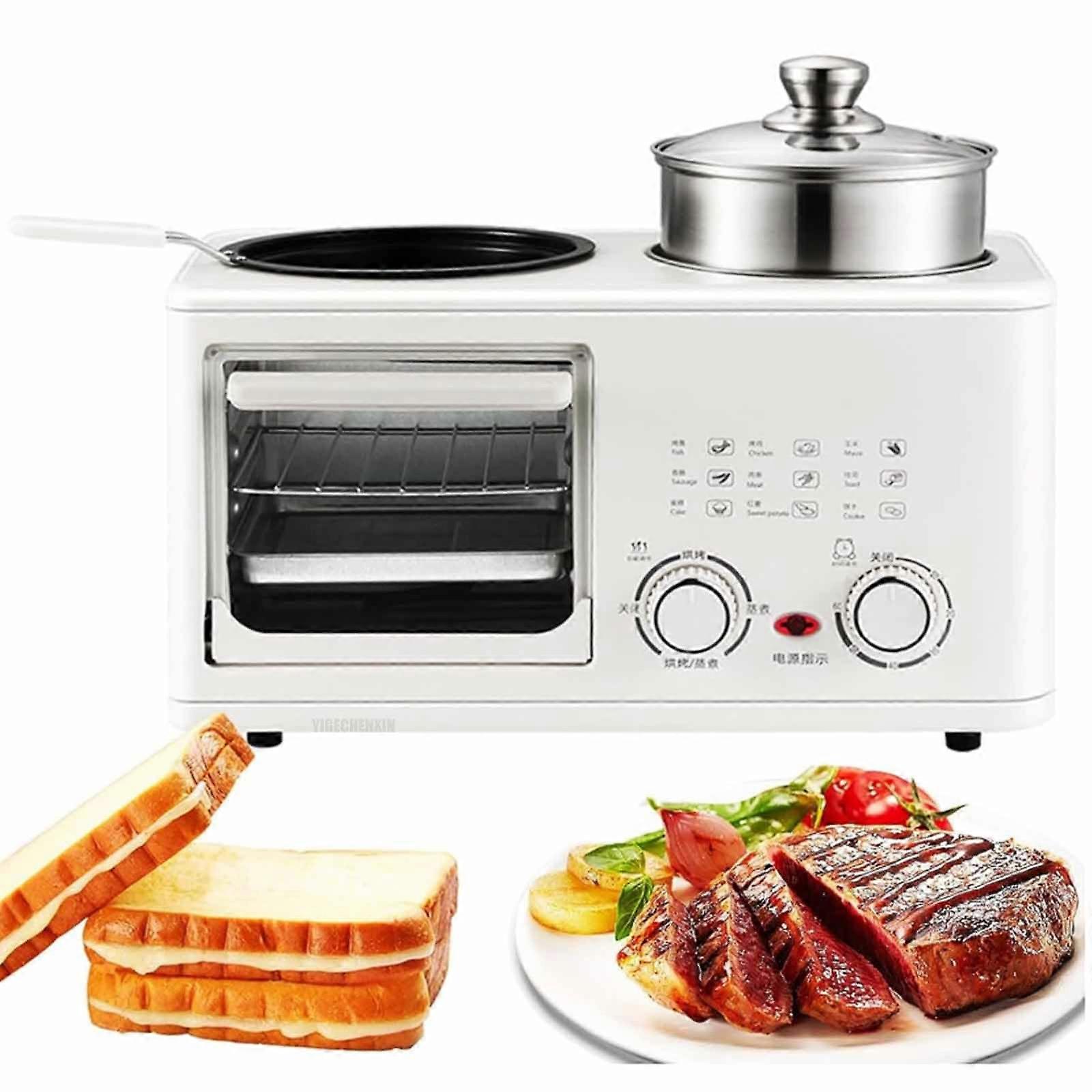 Breakfast Sandwich Maker with Double Temperature Control, 8L Double Layer Bake and Grill Toaster Oven