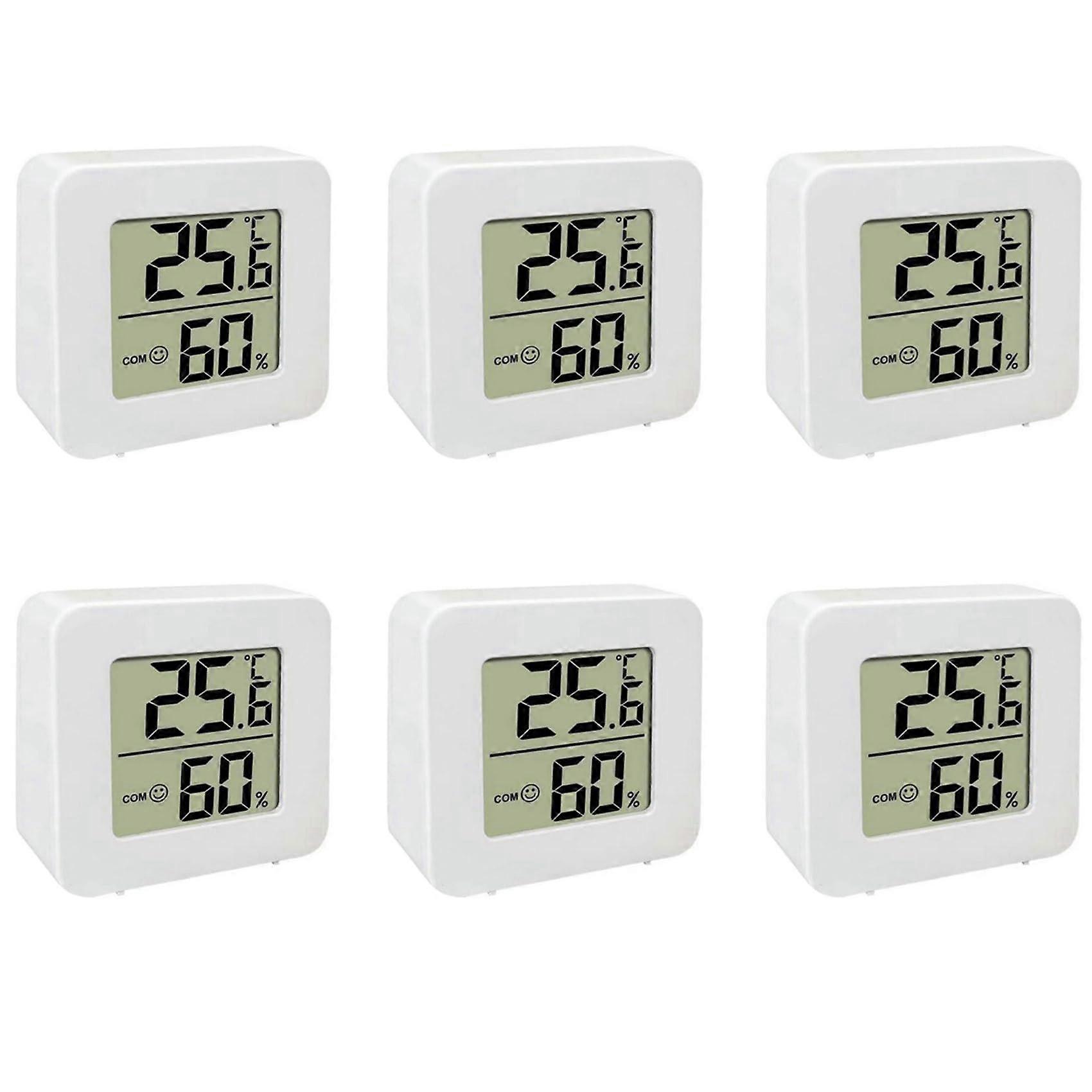 6X Mini Digital Indoor Thermometer Hygrometer with  Precision Sensor and Clear LCD Display