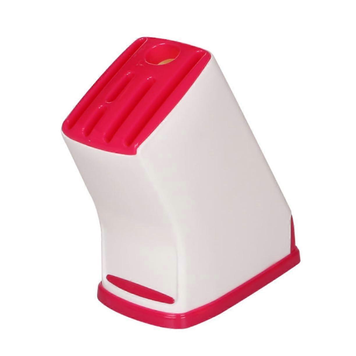 Kitchen Knife Holder Rack with Fast Draining, NonSlip Base and Ventilated Storage, Red