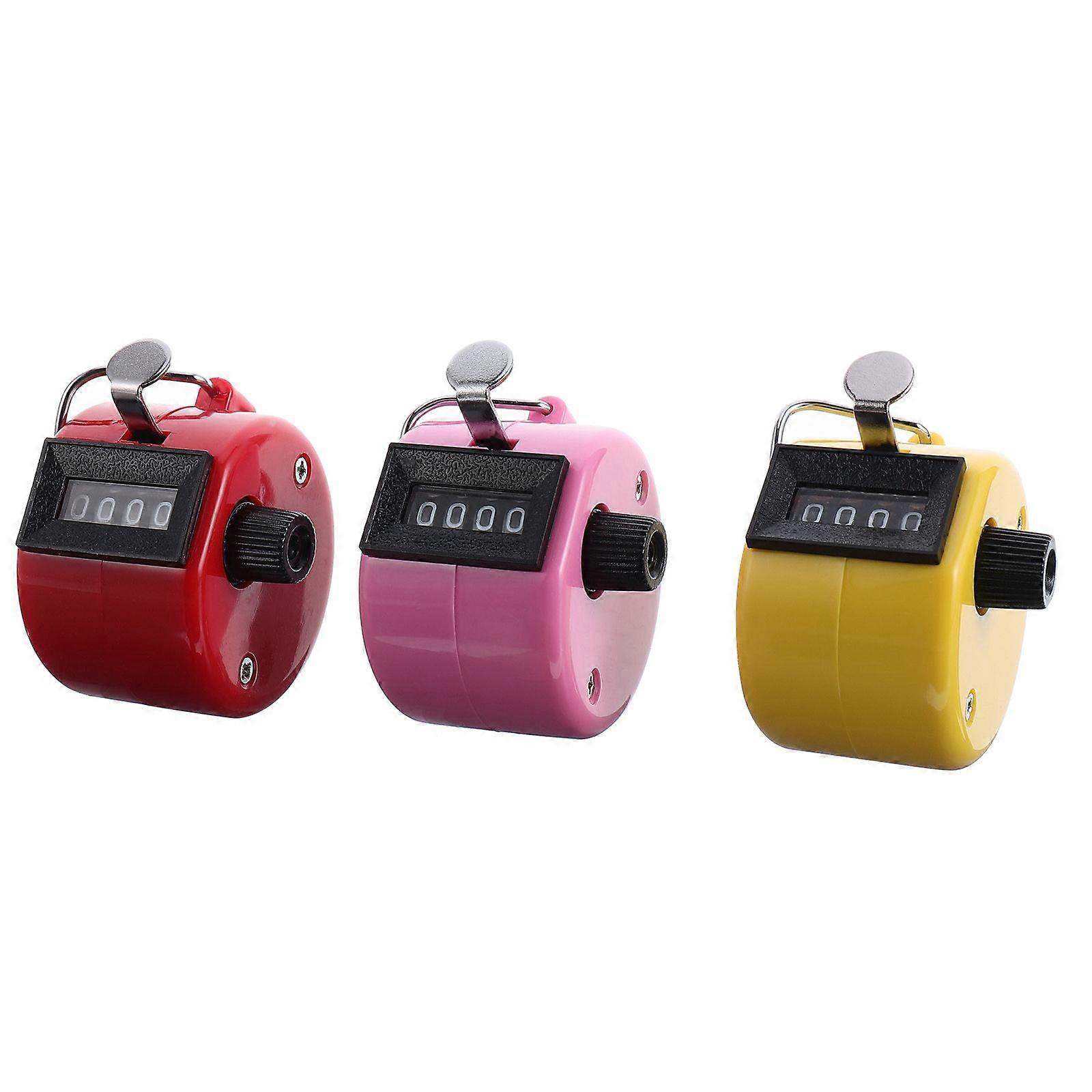 3 Pcs Practical Electronic Tally Counters Manual Digital Counter Random Color