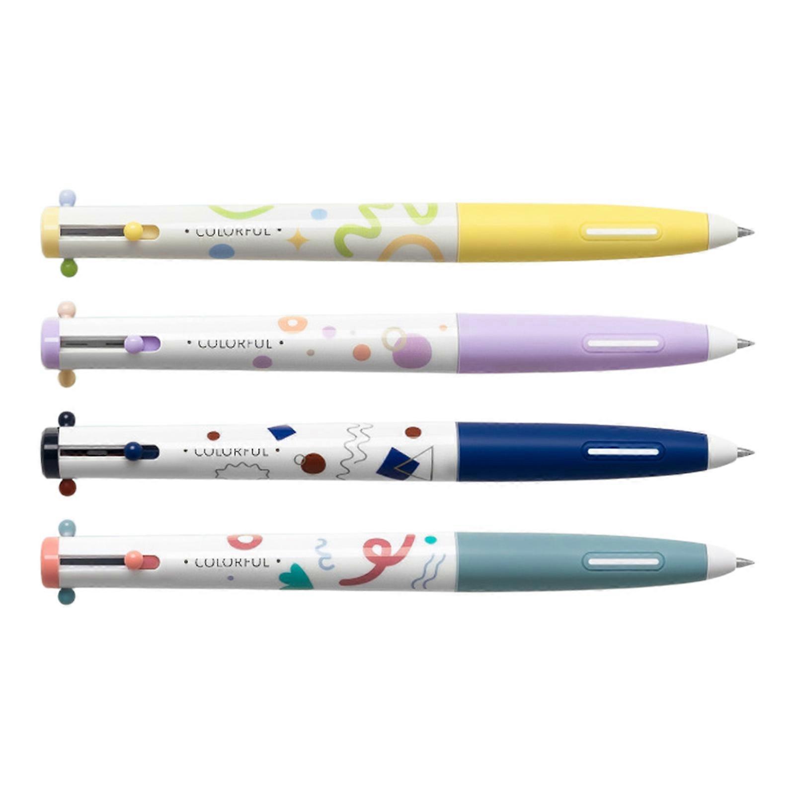 Pack Of 4 Efficient Three Color Clicks Pen Featuring Smooth Quick Drying Ink For Fast Note Taking Multicolor