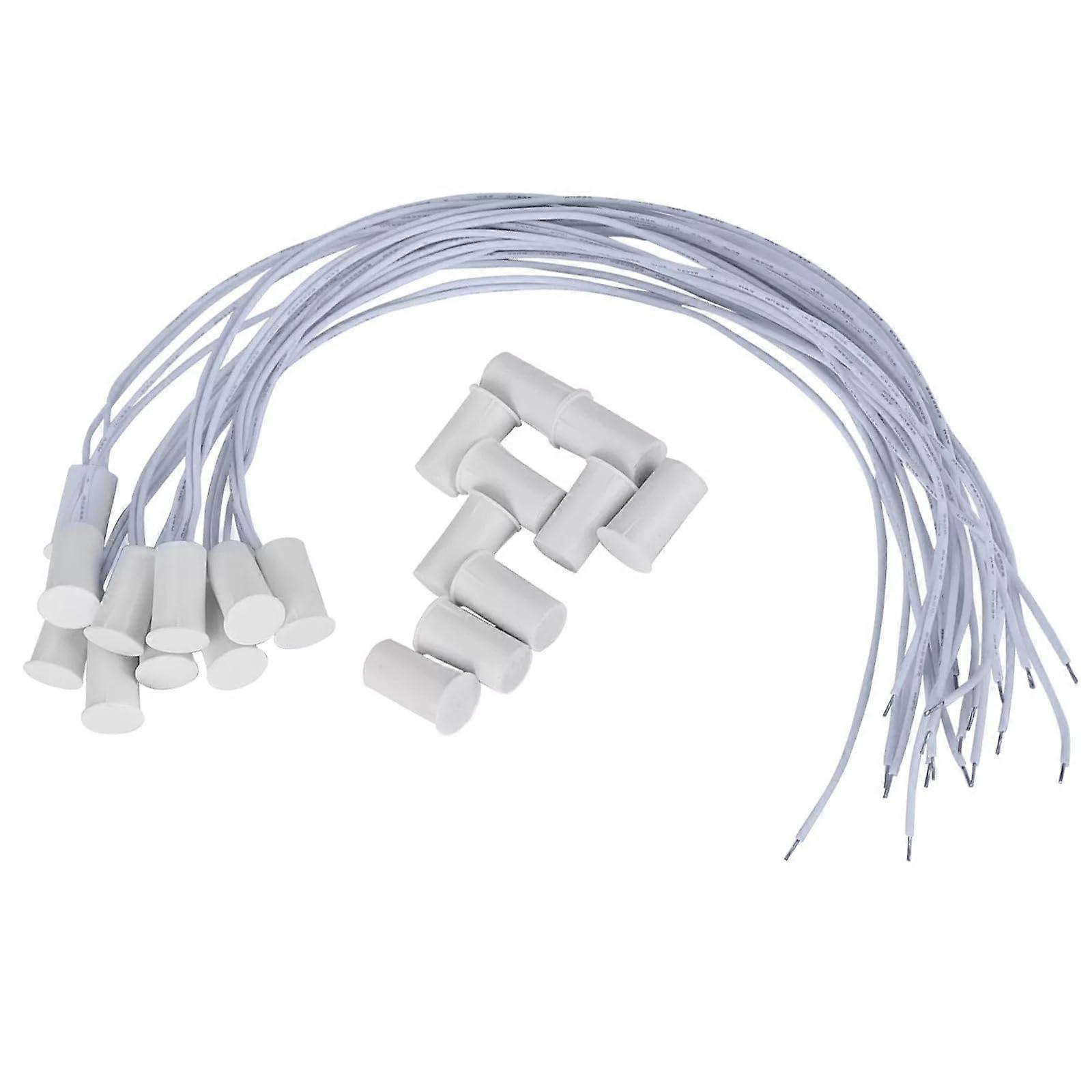 Recessed Door Contact Sensor 10pcs Concealed Magnetic Reed Switch for Security Alarm Systems