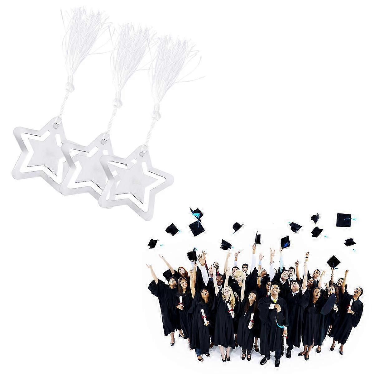 10Pcs Silver Star Shaped Page Markers for Graduation Gift
