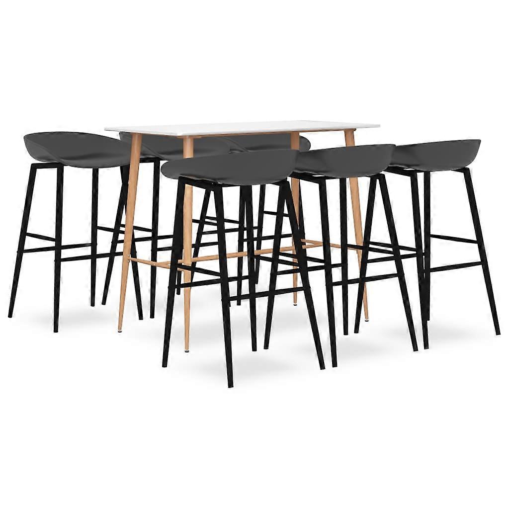 vidaXL 7-delige Barset wit en grijs