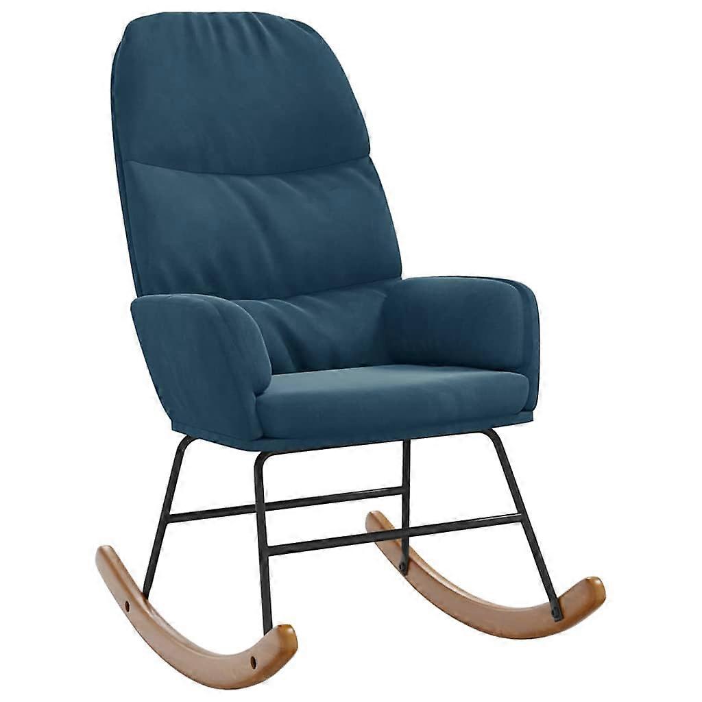 vidaXL Schommelstoel fluweel blauw