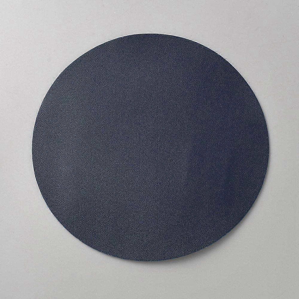 Waterproof Leather Mouse Pad Flat Round Prussian Blue 221x1.5mm