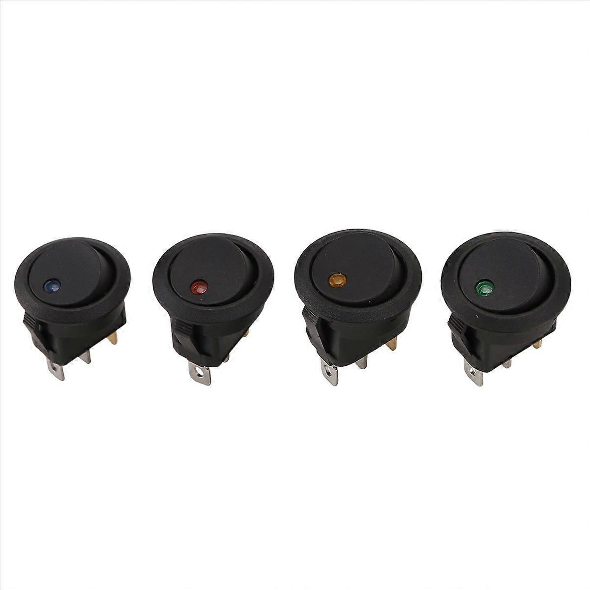 24Pcs Round Dot Rocker Toggle Switch 20A 12V DC On/Off Control