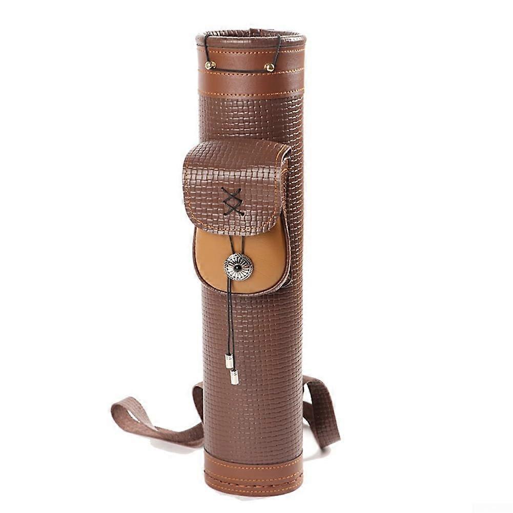 Leather Arrow Quiver for Hunting with Large Capacity Storage and Adjustable Shoulder Strap