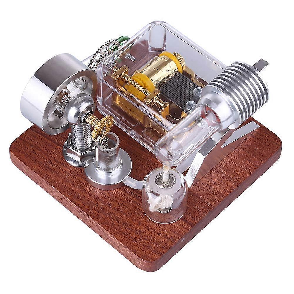 Stirling Engine Model Music Box with SelfPowered Operation, Educational Desktop Display Toy