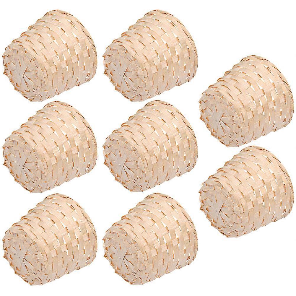 Bamboo Woven Storage Basket for Storage Use 8Pcs Handmade Practical Organizer