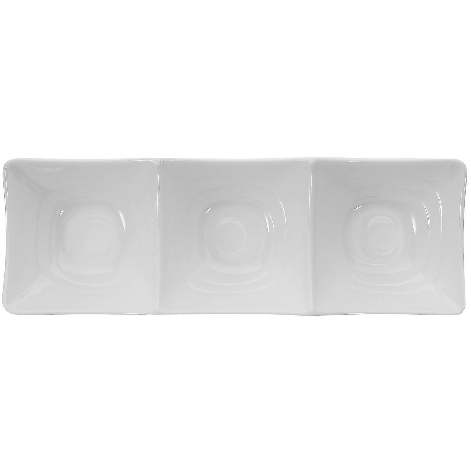 Practical Sauce Dipping Tray Three-Grid Condiment Dish for Storage
