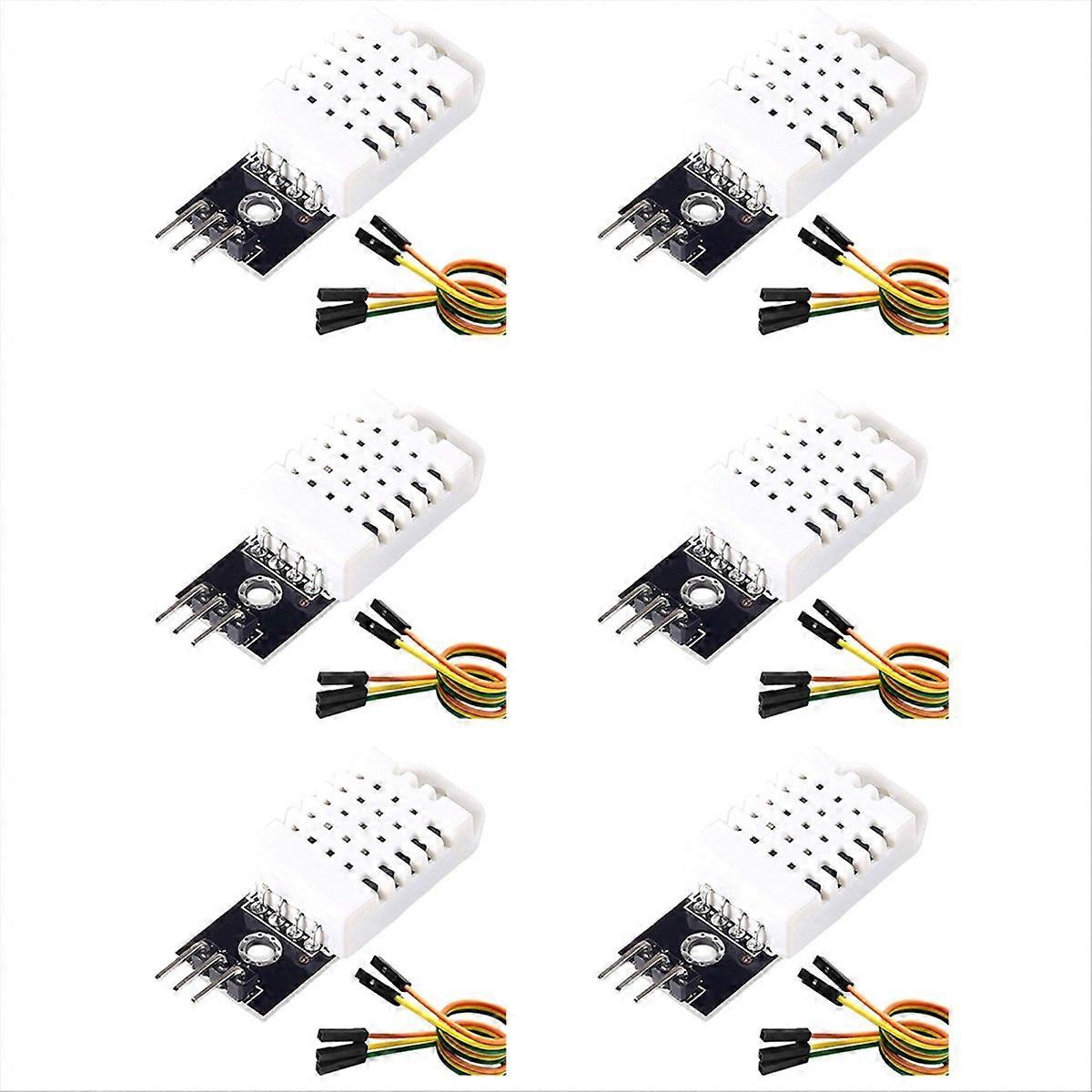 6 Set Temperature Humidity Sensor Module 3.3V-5V with Wires, 