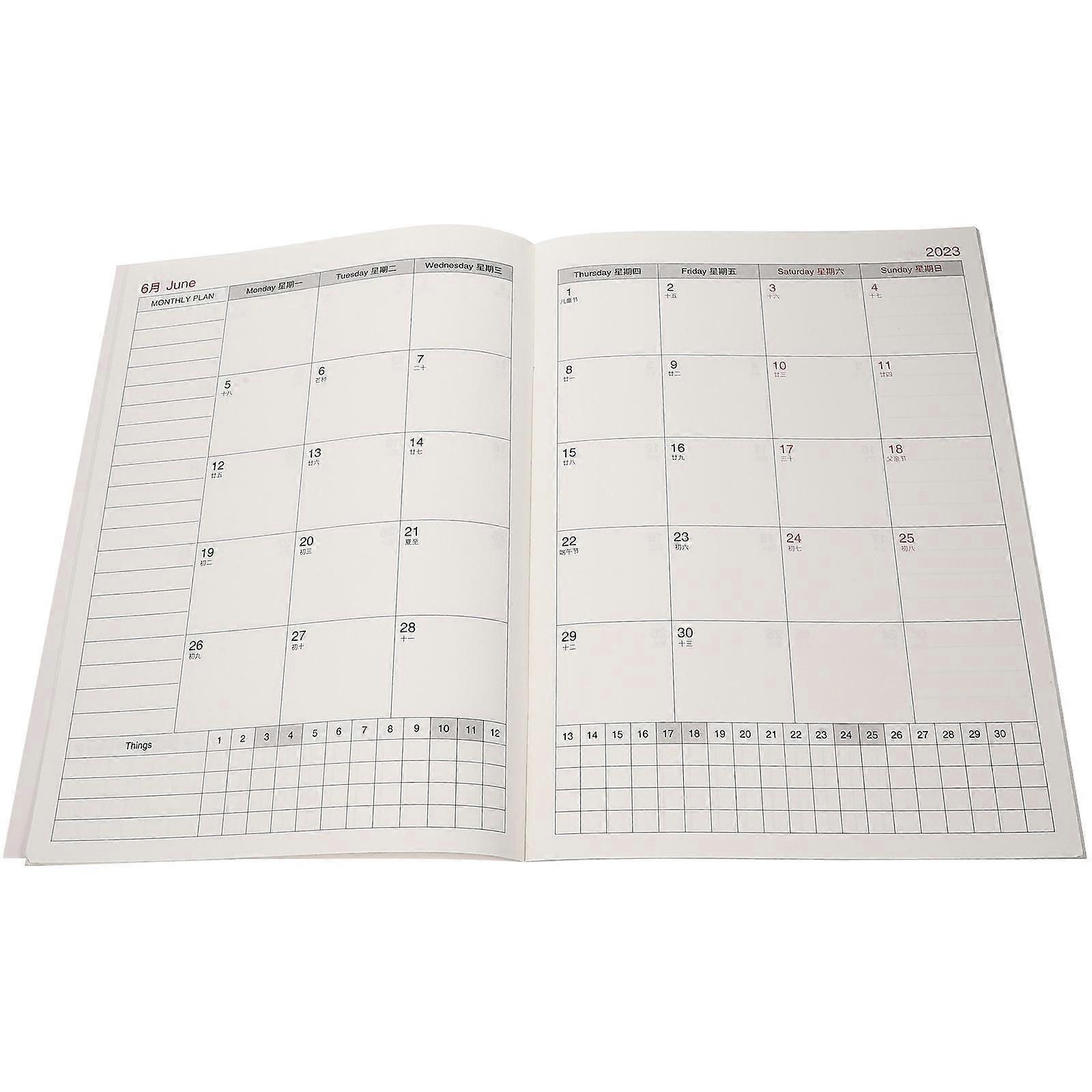 Academic Monthly Planner Book for Writing 4Pcs 2023 Schedule Notebook