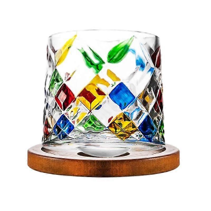 Rotating Whiskey Crystal Spinning Glass