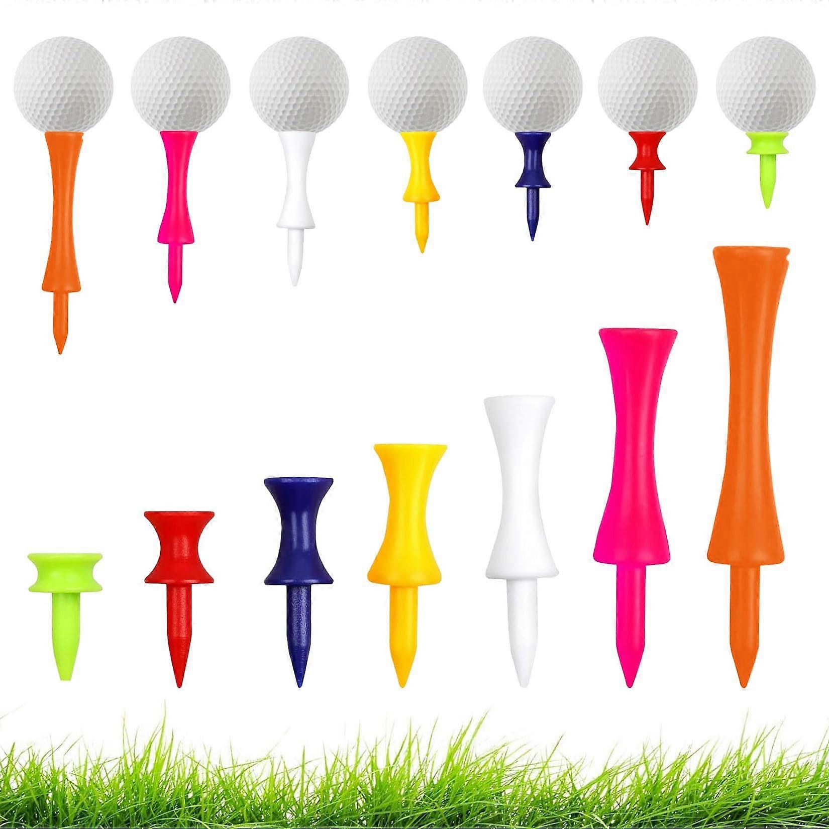 Plastic Golf Tees 105 Pcs Durable Multicolor Castle Design for Consistent Height and Accuracy