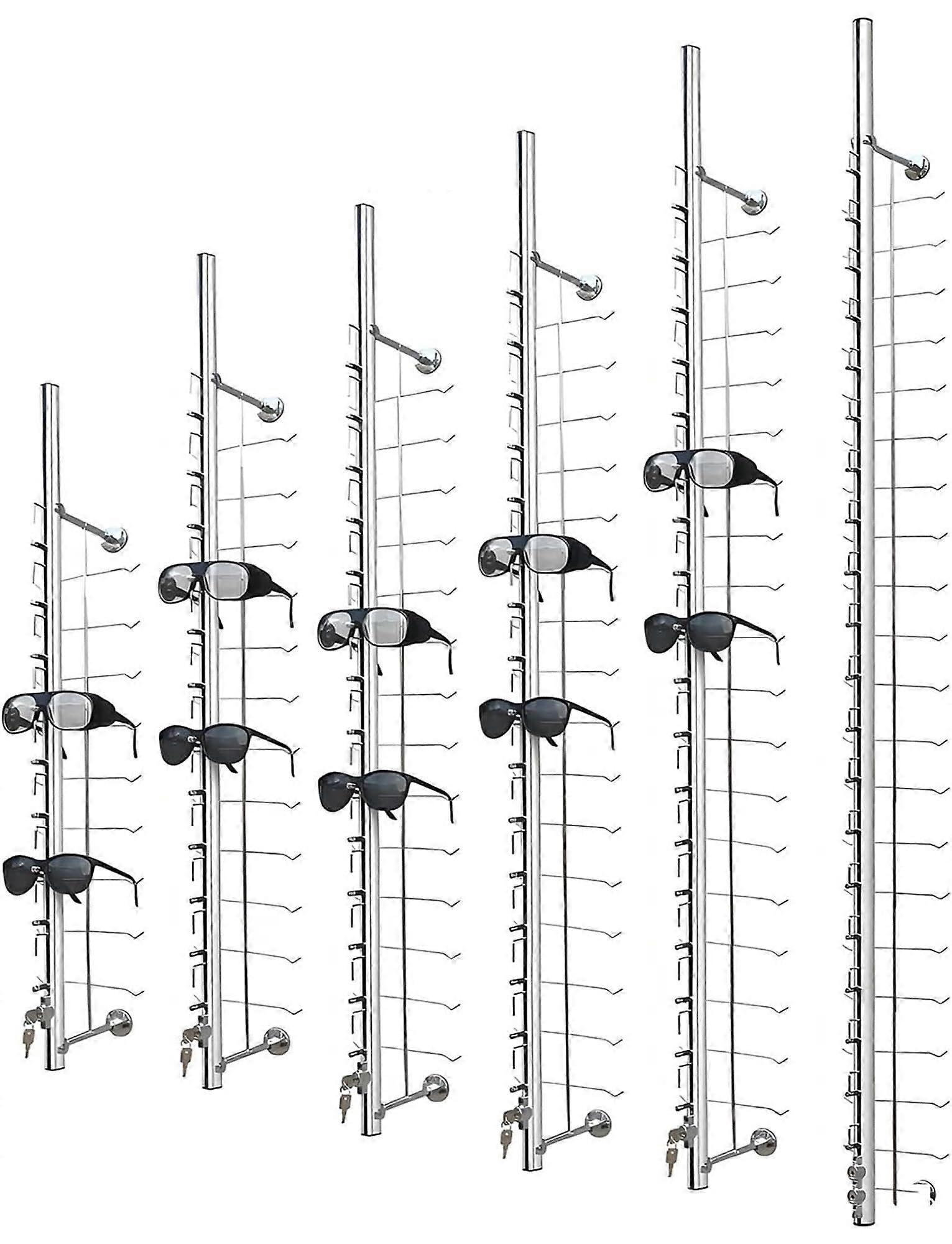 Wall Mounted Eyeglass Display Rack with Lock for Optical , 14pcs Multiple Storage Set